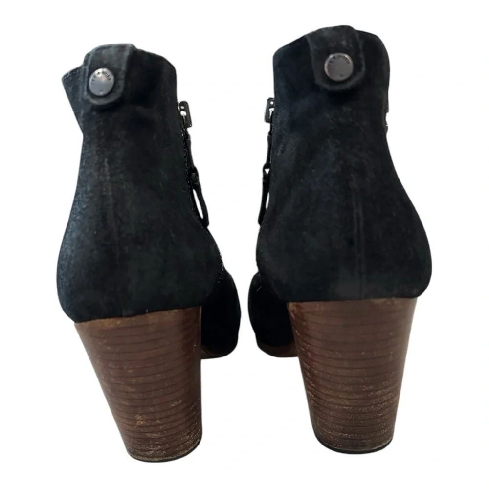 RAG + BONE Margot Black Waxed Suede Boots Size 9.5